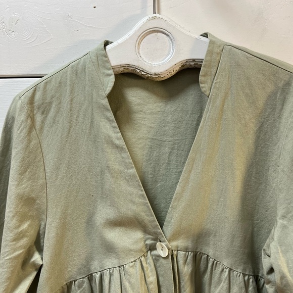 ZARA – Sage Green Button-Down Tunic Size S - Picture 6 of 10